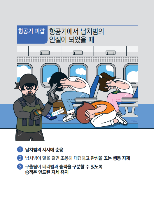 비행기안에서 피랍이 발생한 상황 이미지